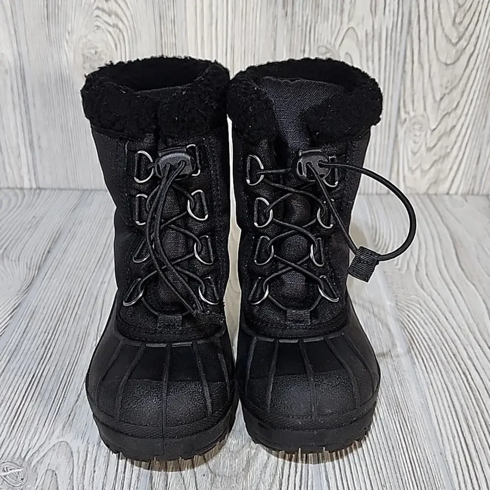 Sorel Cumberland Black Waterproof Boots Childrens Size 12 NEW